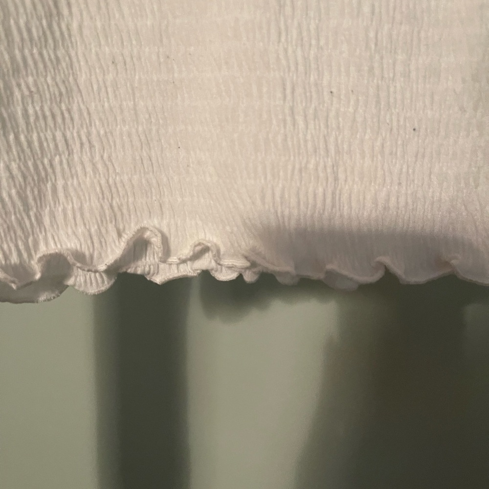 White Ruffle High Neck Altar’d State Top - Picture 3 of 4